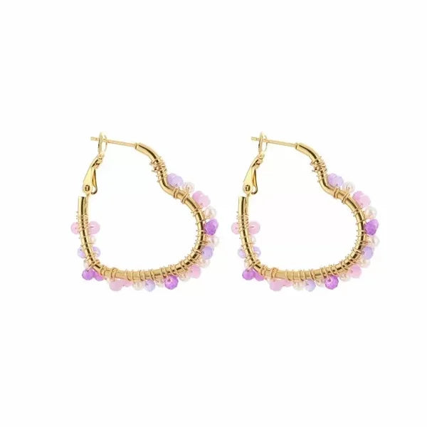 Oorbellen ♡ Purple Hearts