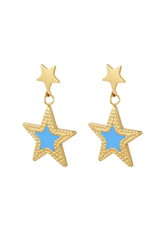 Oorbellen ♡ Dubble Stars Blauw