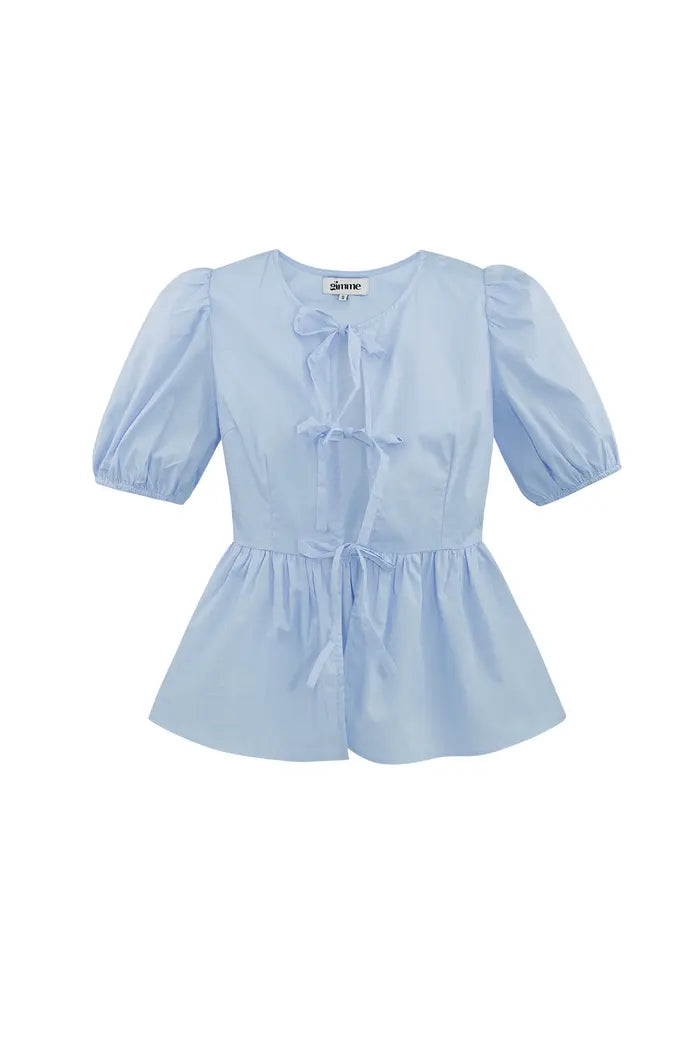 Blouse ♡ Peplum Licht Blauw