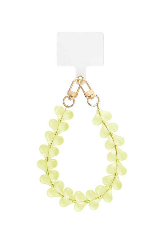 Telefoonkoord ♡ Full Hearts Geel