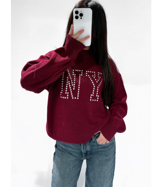 Sweater ♡ New York Bordeaux