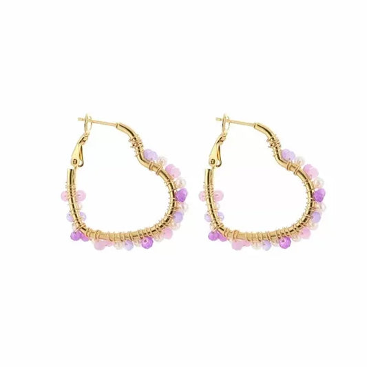 Oorbellen ♡ Purple Hearts